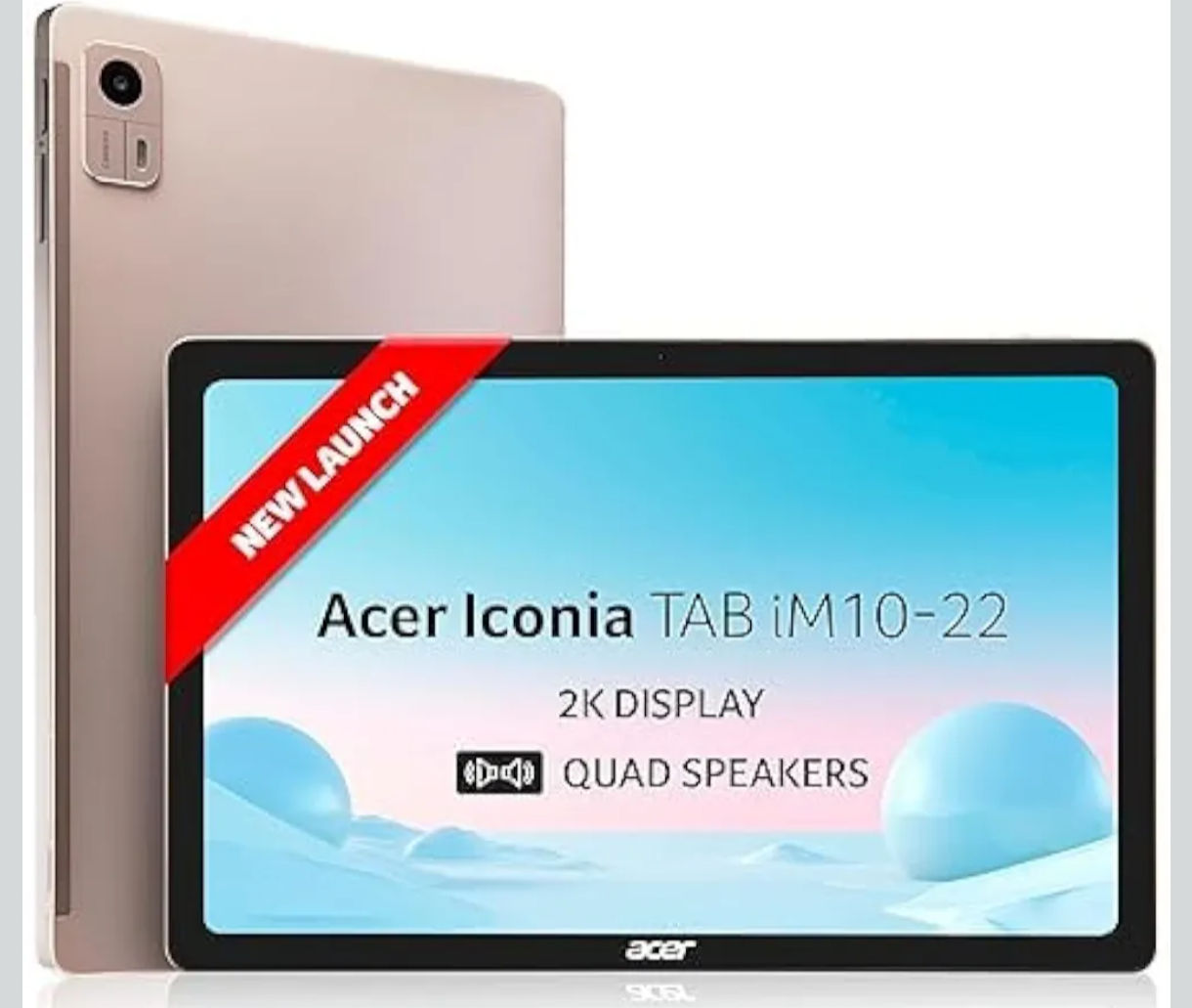 Acer Iconia Tab10 | 10.36" | 2K IPS Display, 480 Nit | Quad Speakers | 8GB + 128GB (Expandable) | Wi-Fi + (Calling)