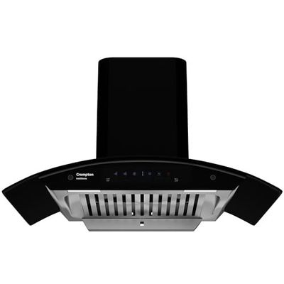 Crompton Intelli Sense 90cm 1439m3/hr Curved Chimney| Baffle Filter Intelligent Autoclean for kitchen| Smart On| Built In Oil Collector| Touch+ Motion Sensor Control| 5 Yrs Motor &1Yr Overall Warranty