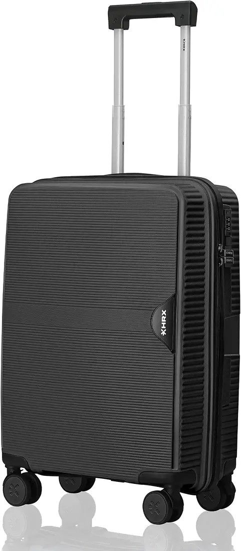 HRX Parabola Cabin Size Haileys Black Polypropylene Hard Shell Suitcase - Premium Travel Trolley Bag