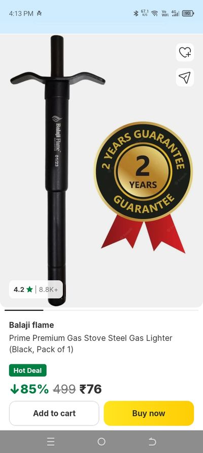 Balaji Flame Gas Lighter @ ₹76 | 2-Year Guarantee