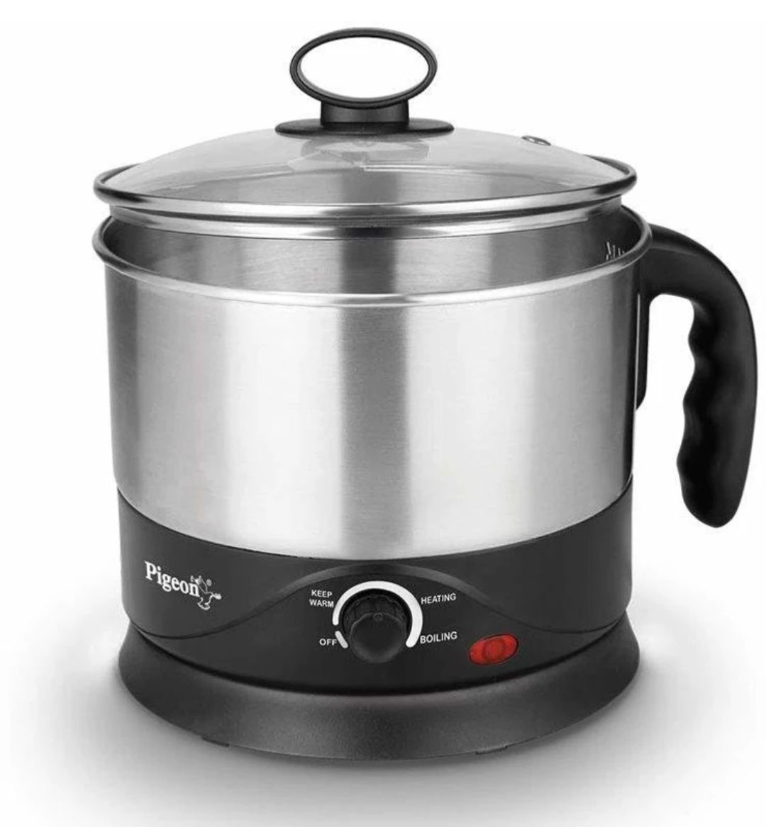 Pigeon store Favourite Multi Cooker Electric Kettle (1.2 L, Silver, Black)