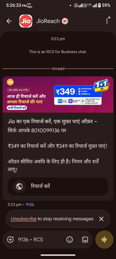 Recharge with 349 rs and get additional recharge worth 349 absolutely free