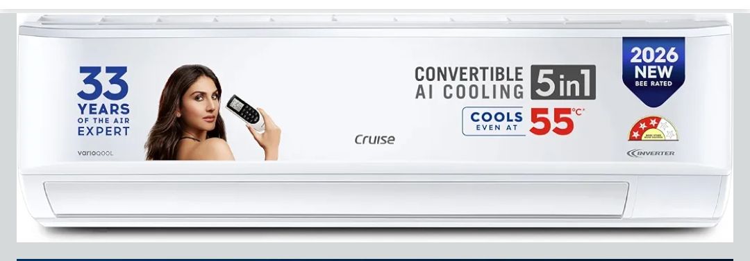 Cruise Smart Choice 2 Ton 3 Star Inverter Split AC (CWCVBM-VQ1D243, White)