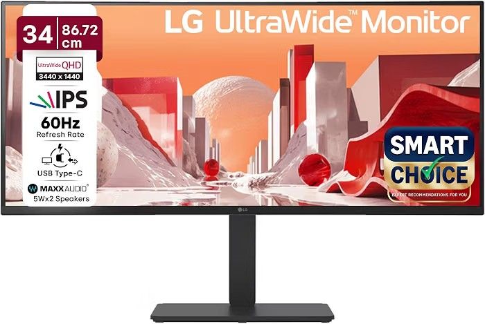 LG 34BA75QE Smartchoice 86.72 cm (34 Inch) UltraWide WQHD (3440x1440) IPS Curved Monitor