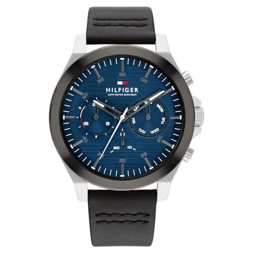 Tommy Hilfiger Blue Dial Black Colour Leather Strap Analog Watch for Men-TH1710523