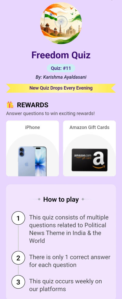 HINDUSTAN TIMES PLAY FREEDOM QUIZ TO EARN IPHONE/AMAZON GIFT CARD