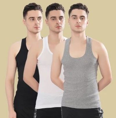 Dollar Bigboss Pack of 3 Derby RN Cotton Men Vest