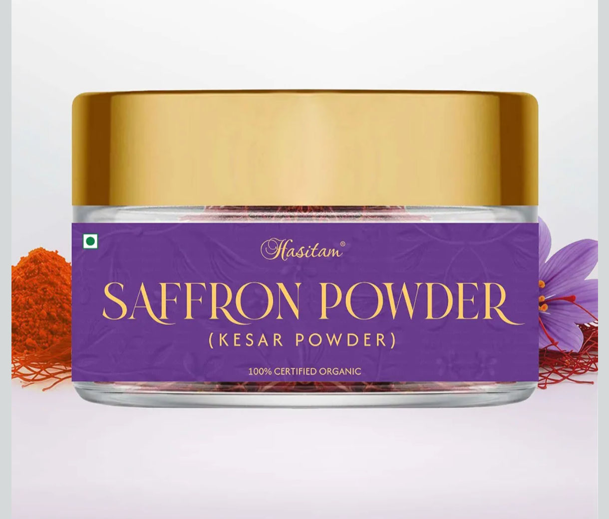 Hasitam SAFFRON Powder 5Gm, World's Finest Wonder Spice Saffron (Kesar), Kumkuma Puvva Certified (A++++) Quality Value Pack Kashmiri Kesar Powder Ideal for Sweets, Tilak, Milk, Skin And Face 5gm (Pack of 1)