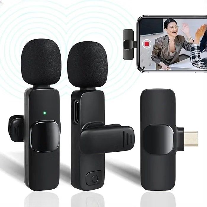 TECHNOVIEW 2.4 Ghz Omnidirectional Lavalier Wireless Dual Microphone with Noise Cancallation