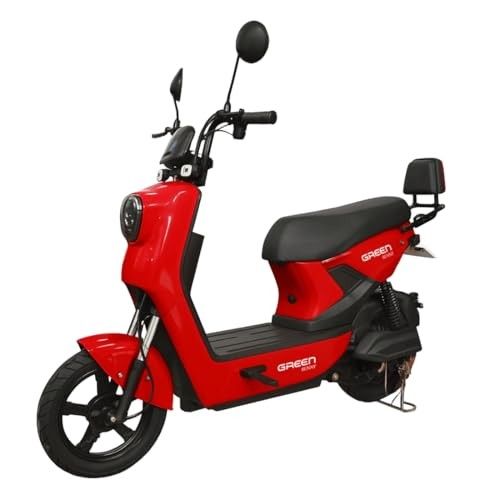 Green Sunny Low Speed Electric Scooter Non RTO 60KM Range Red with Portable Charger