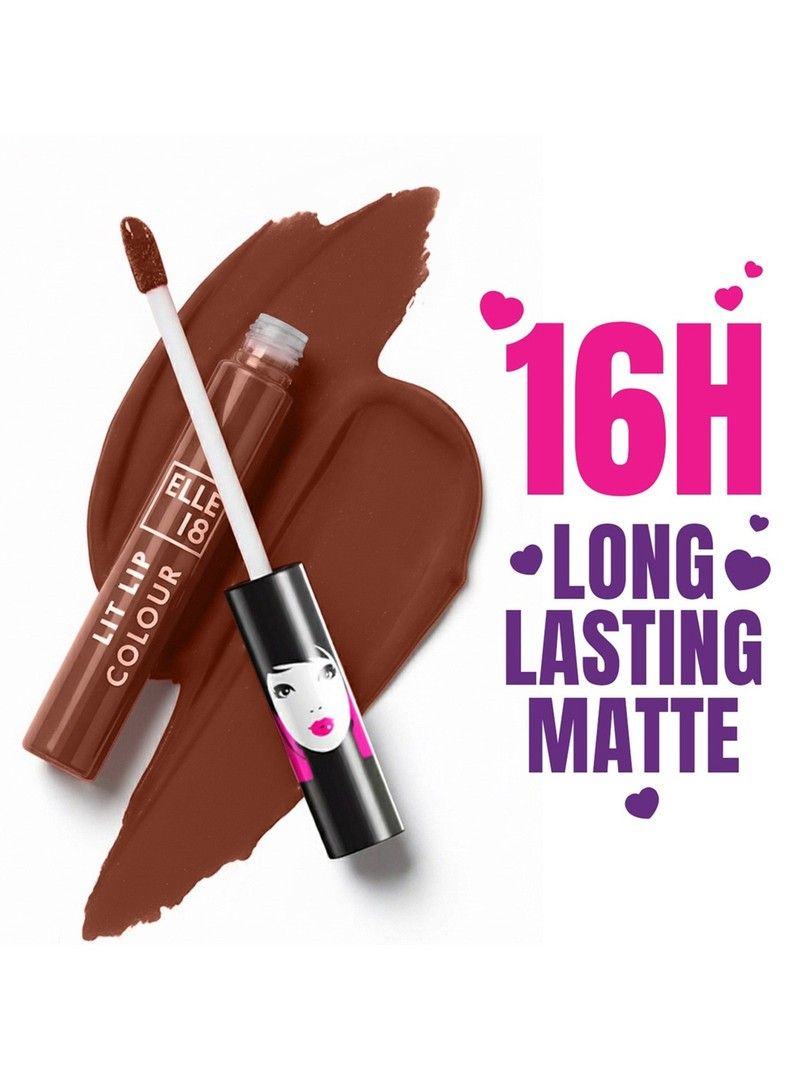 Buy ELLE 18 Lit Lip Matte Finish Long Lasting Smudgeproof Lip Colour 5.6ml Nutty Latte - Lipstick for Women 15734110 | Myntra