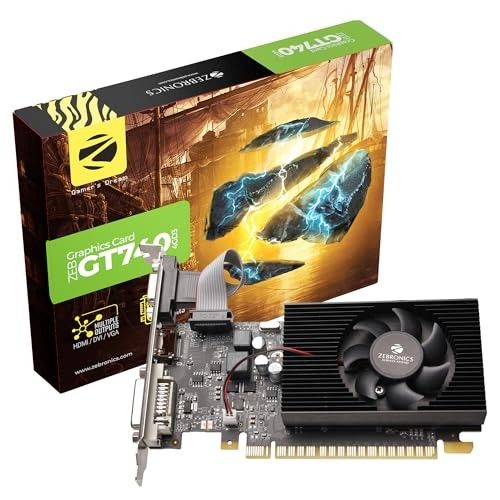 ZEBRONICS GT740-4GD3 Graphics Card,pci_e_x16 Powered by NVIDIA,4GB GDDR3,128-Bit,Pcie3.0,Upto 2560 X 1440 @60Hz,Multiple Outputs-HDMI | DVI | VGA,Physx Support,Heatsink with Fan,High Efficiency