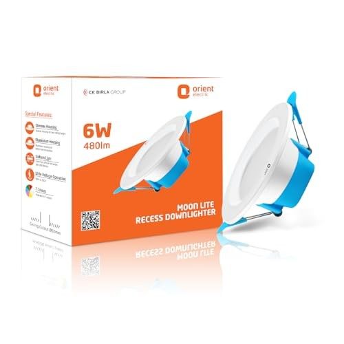 Orient Electric Moonlite 6W LED Ceiling Light, Cool White Light, Round, Pack of 1