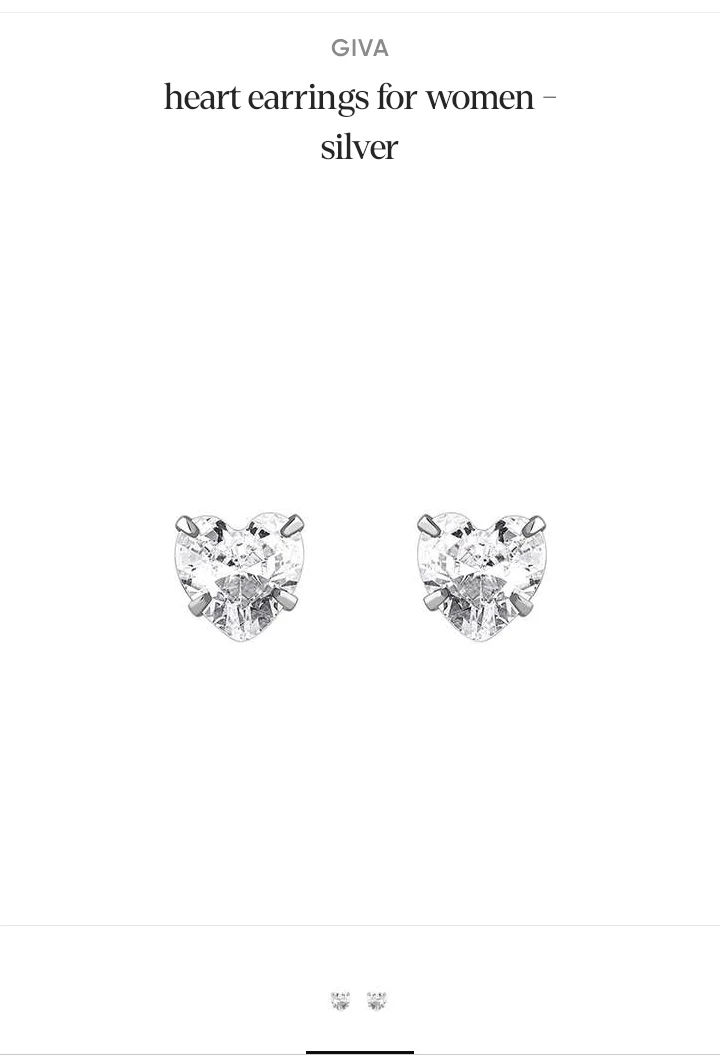 GIVA Silver Heart Earrings @ ₹699