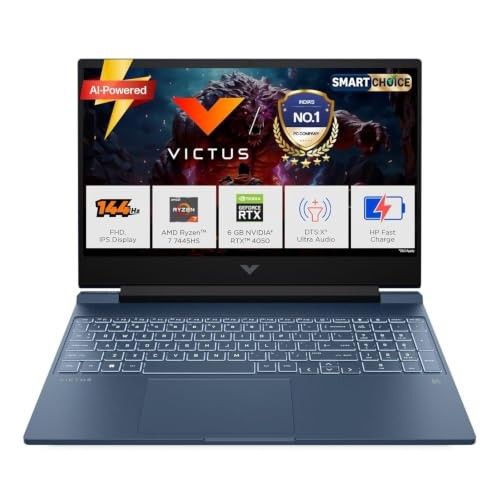 HP Victus Smartchoice, AMD Ryzen 7 7445HS, 6GB RTX 4050, 16GB DDR5(Upgradeable) 512GB SSD, 144Hz, IPS, 300 nits, 15.6''/39.6cm, Win11, Office24, Blue, 2.29kg, fb3130AX/3118AX, Xbox pass*,Gaming Laptop