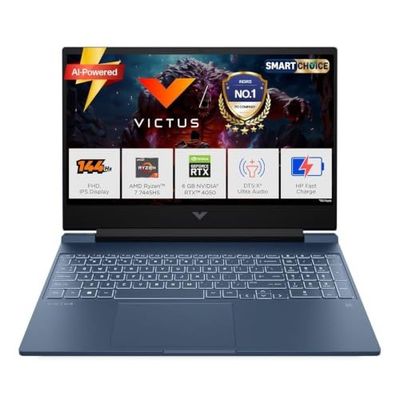 HP Victus Smartchoice, AMD Ryzen 7 7445HS, 6GB RTX 4050, 16GB DDR5(Upgradeable) 512GB SSD, 144Hz, IPS, 300 nits, 15.6''/39.6cm, Win11, Office24, Blue, 2.29kg, fb3130AX/3118AX, Xbox pass*,Gaming Laptop