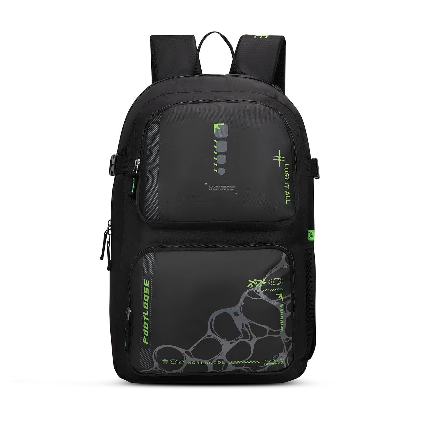FOOTLOOSE by VIP Kinetic 30L Laptop Backpack (15.6"), 2 Compartments, Black