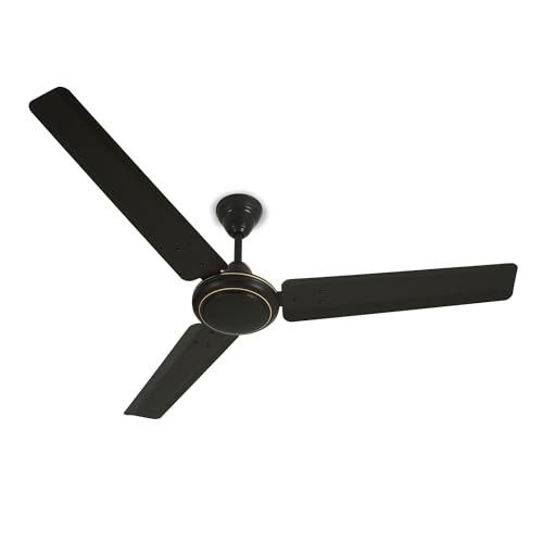 MILTON Brezza 1200mm High Speed Ceiling Fan | 400 RPM 5-Speed Motor & Energy Saving Design (Matt Black)