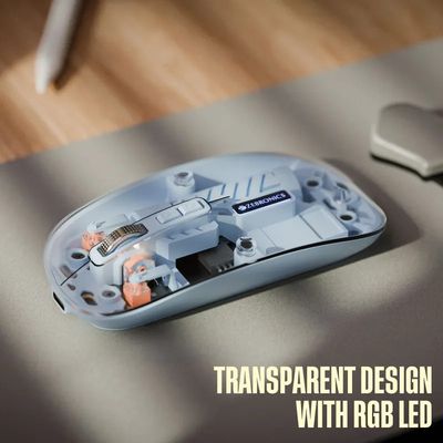 ZEBRONICS Glassy 10 Dual-Mode Wireless Mouse - Bluetooth & 2.4GHz with Type-C Charging