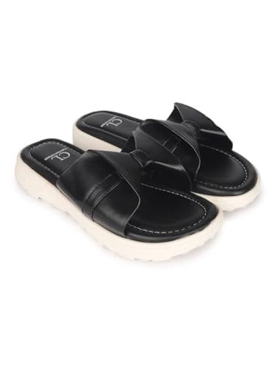 Carlton London women's Comfort Slide Sandals with Bow
