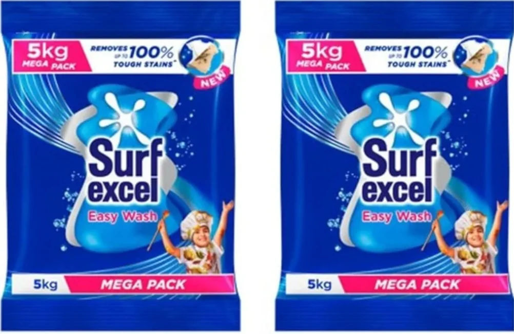 Surf Excel Easy Wash Detergent Powder - 5 Kg (Pack of 2)