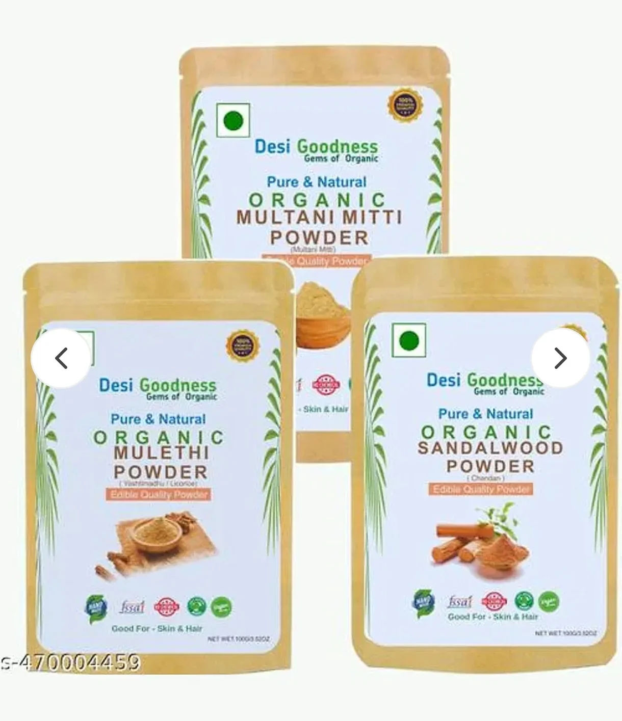 Desi Goodness - Fairness Face Pack for All Skin Type (Pack of 3)