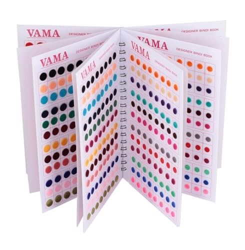 VAMA 10-Page Spiral Bindi Book with Compact Mirror & Mixed Size Round Bindis