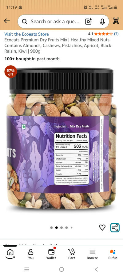 ECOEATS MIX DRY FRUITS 900GM