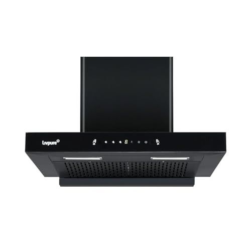 Livpure Fenix Plus 60 cm | T-Shape Chimney | 1500 m³/hr Suction | Filterless | Touch & Gesture Control | Low Noise | 10 Years Motor + 2 Years Comprehensive Warranty | Black