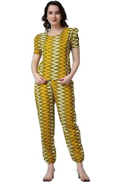 POPWINGS Casual Printed Top and Joggers Set