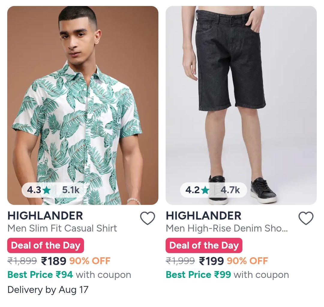 Upto 90% Discount on Highlander Clothing