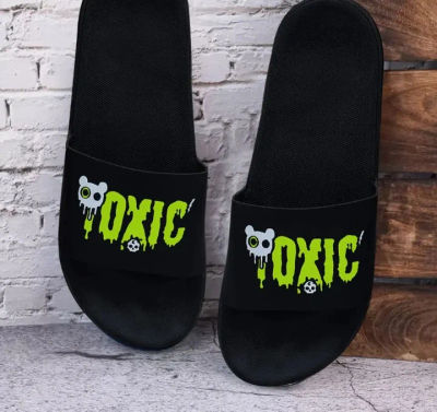 Tzen Men Flip Flops (Green, Black , 8)