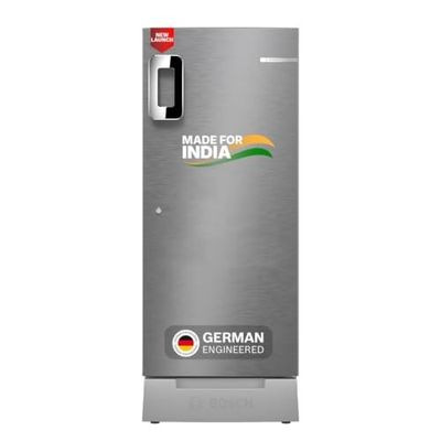 Bosch 207 L, 3 star, Direct-Cool Single Door Refrigerator | 18 Hrs Cooling Retention | 2.5X Faster Cooling | Spacious Multi Box | XL Dry Storage | SuperFreeze (2026 model, CST20S23VI, Fine Steel)