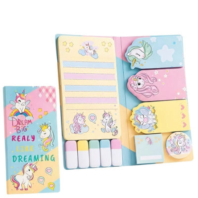 FunBlast Cute Unicorn Sticky Notes - 11 Sheets/440 Sticky Notes, Sticky Pad for Study, Point It Marker Stationery Items, Self-Adhesive Memo Pad, Planners and Memo Sticker (Multicolor)