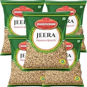 J.S. Dhanush Baan 100% Natural & Premium Cumin Seeds (Jeera) 500g (Pack of 5-100g Each) (5 x 100)