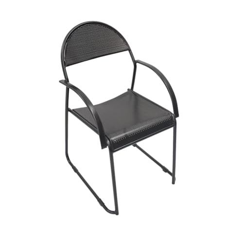 Da URBAN® 1 Seater Metal Chair with Arm Chair (Black)