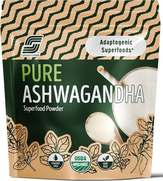 Sparkfusion Pure & Natural Ashwagandha Powder | Ayurvedic Herbal Powder for Daily Wellness & Traditional Use | Plant-Based Herbal Supplement for Men & Women | 200 g (Pack of 1)