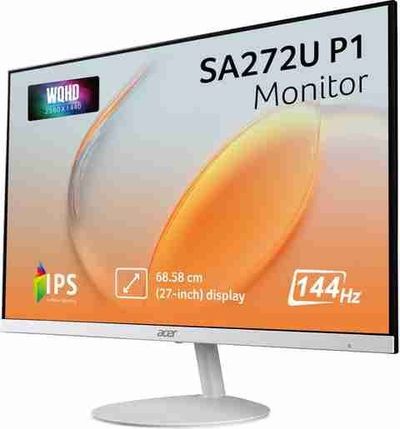 Acer SA272U 68.58 cm (27 inch) WQHD LED Backlit IPS Panel with HDR10, 2X1W Inbuilt Speakers, Flicker , Blue Light Shield, Ultra Thin Monitor (SA272U P1)