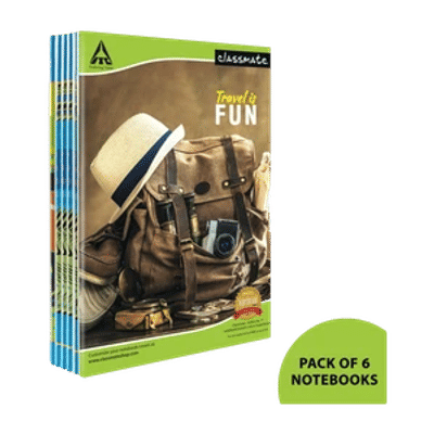 Classmate Notebook A4 Notebook Single Line 172 Pages (Multicolor, Pack of 6)