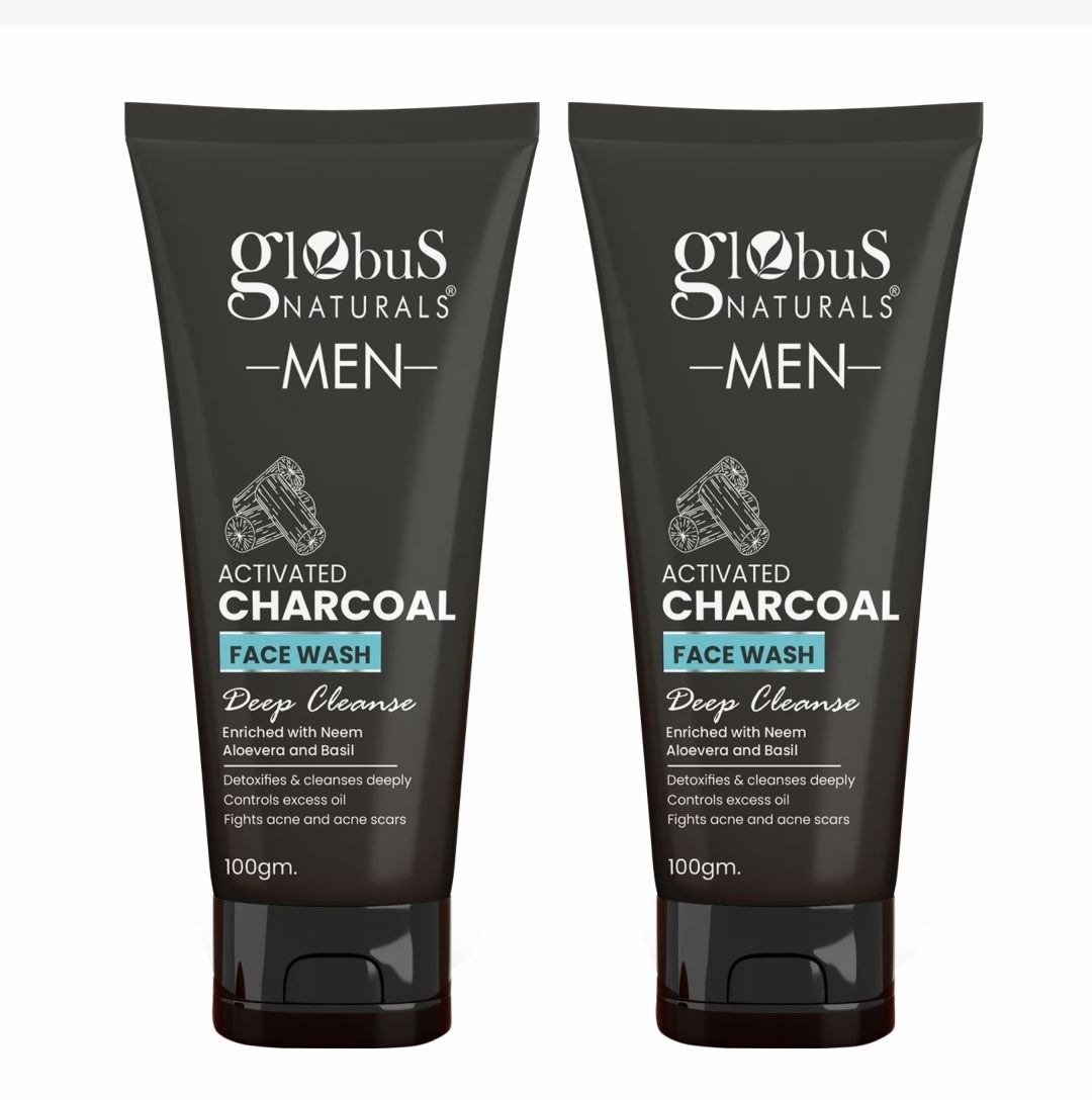 Globus Naturals Charcoal Face Wash 200ml Pack of 2 x 100 ml each | Jiomart