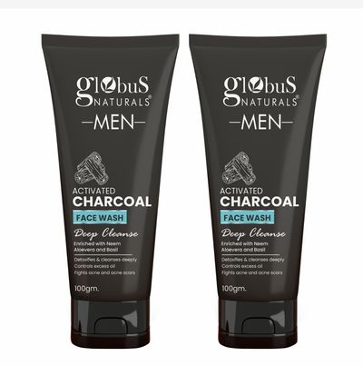 Globus Naturals Charcoal Face Wash 200ml Pack of 2 x 100 ml each | Jiomart