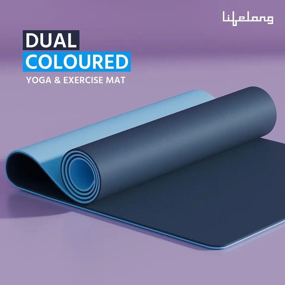Lifelong Dual Color TPE Material Yoga Mat for Women & Men 6 mm Yoga Mat