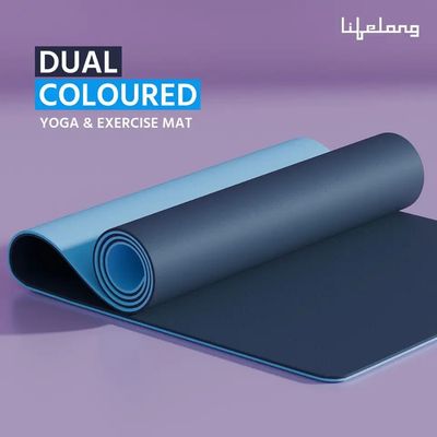Lifelong Dual Color TPE Material Yoga Mat for Women & Men 6 mm Yoga Mat