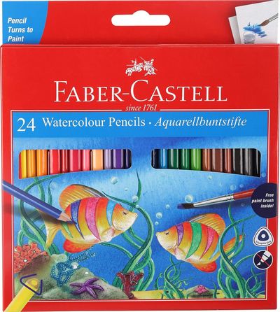 Faber-Castell Watercolor Pencils 24 Pieces | Premium Quality | Art Set