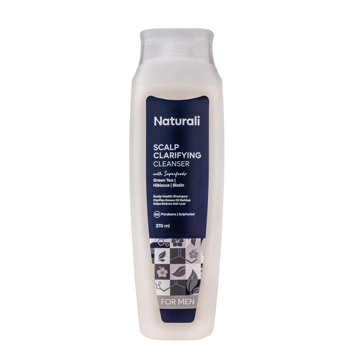 Naturali Scalp Clarifying Anti-Dandruff Shampoo | Derma Approved Shampoo with Green Tea, Hibiscus & Biotin | Reduces Dandruff & Hair Fall | Sulphate-Free Daily Care for All Hair Types | 370 ml @99