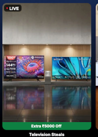 [Liveshop+] Extra ₹5000 off on TV
