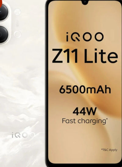 iQOO Z11 Lite 44W 5G (Solar Flame, 4GB RAM, 128GB Storage) | 6500mAh Battery with 44W Fast Charging* | Dimensity 6300 with 579k+ AnTuTu Score* | OriginOS 6.0 with AI Creation* & Private Space