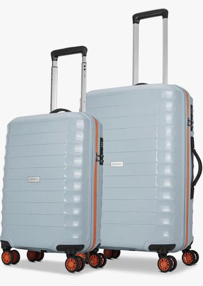 Aristocrat Altitude Set of 2 (Cabin+Medium) Trolley Bags, Surf Spray 8-Wheels, Polypropylene Case, Spacious, Combination Lock, Sturdy Zipper, Lightweight Travel Luggage, 3-Year Global Warranty