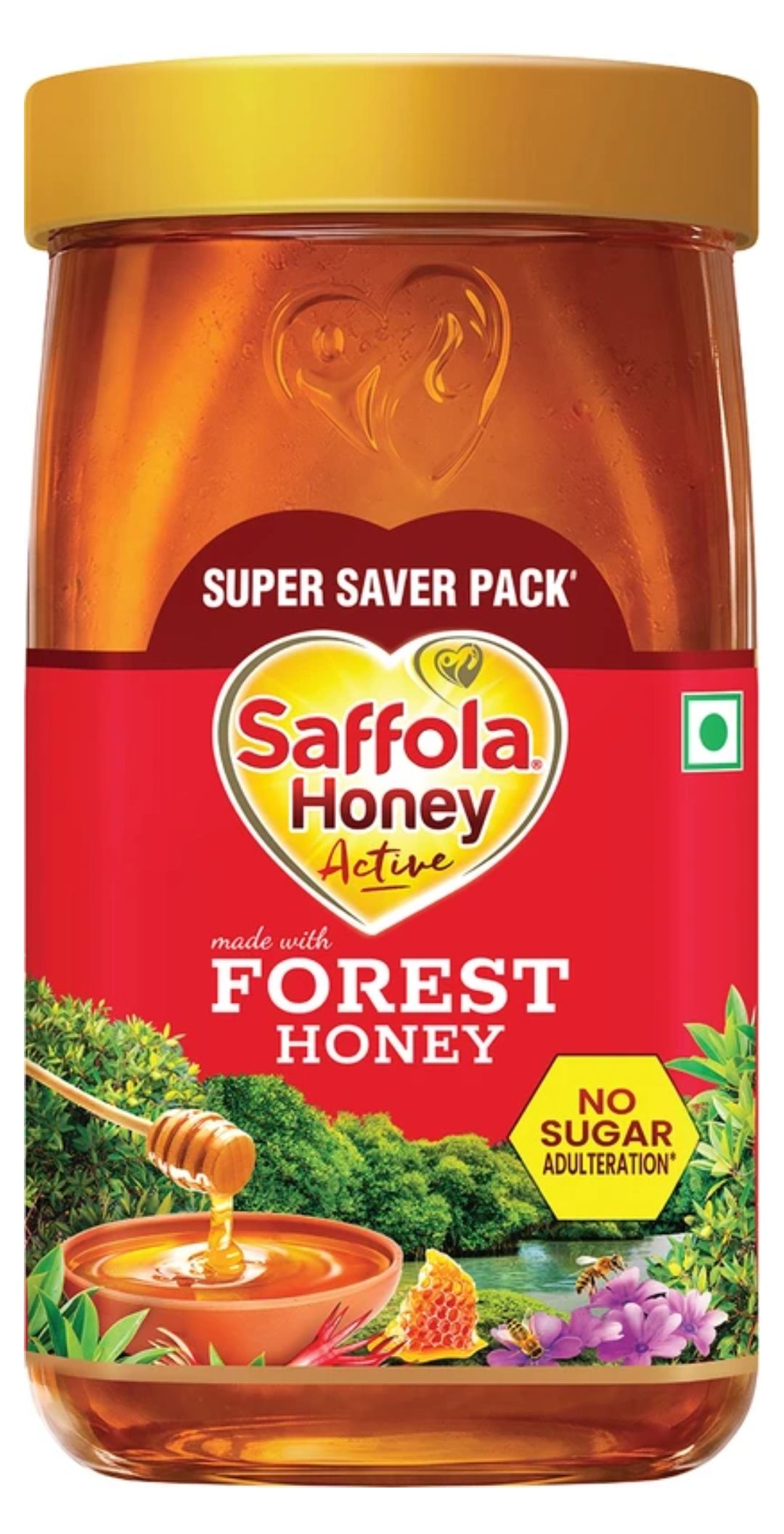 Saffola Honey Active, Made with Forest Honey, Pure Honey, No sugar adulteration on Flipkart