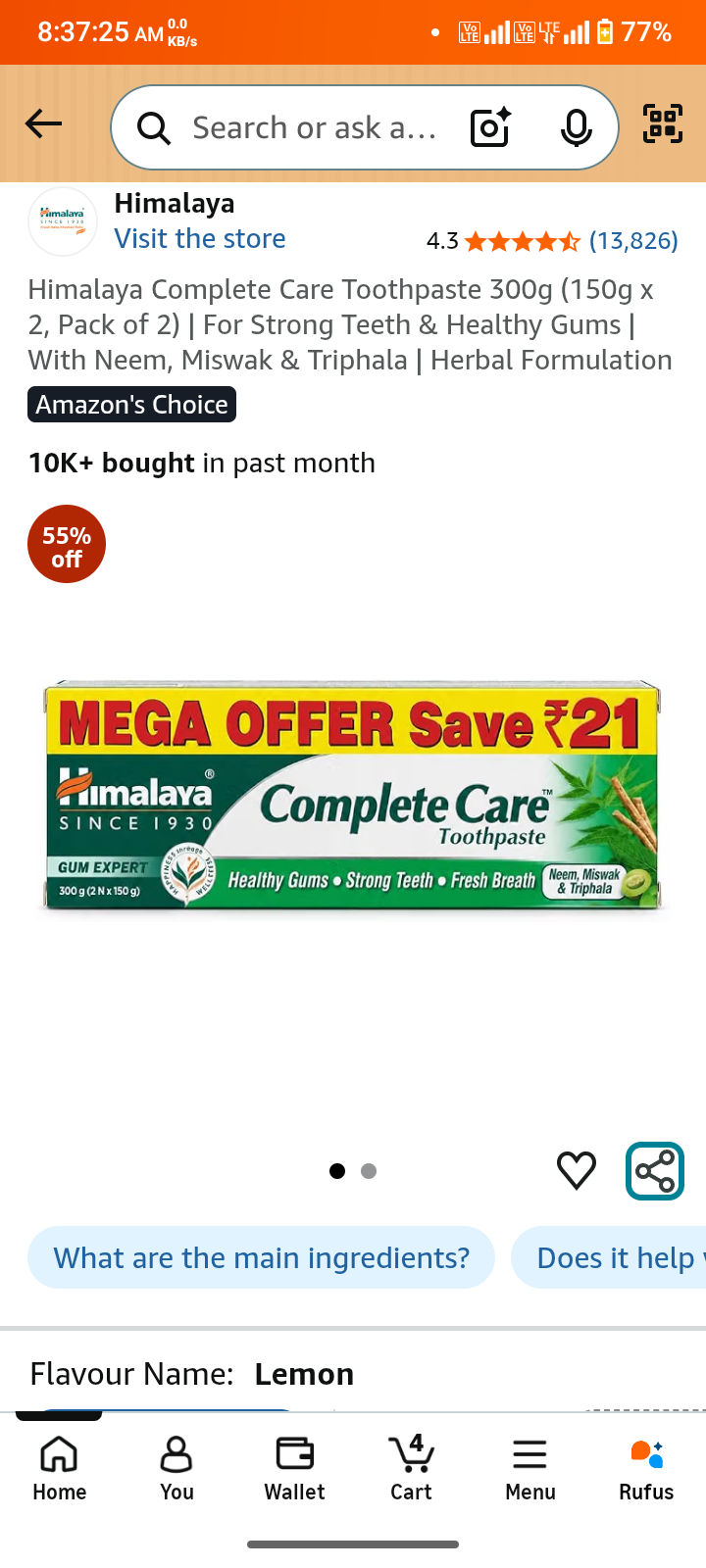 Himalaya Complete Care Toothpaste 300g (150g x 2, Pack of 2)
